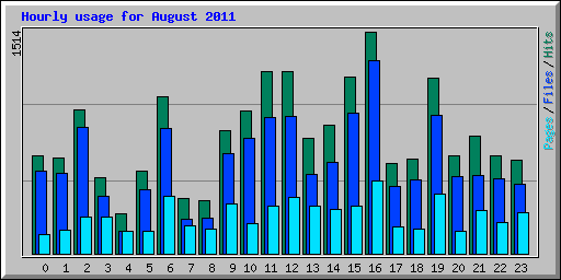 Hourly usage for August 2011