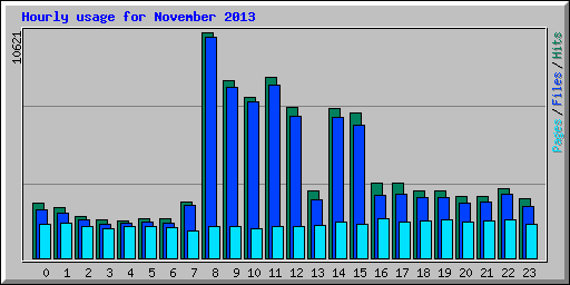Hourly usage for November 2013