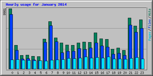 Hourly usage for January 2014