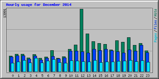 Hourly usage for December 2014
