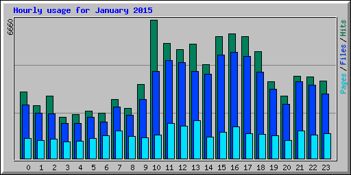 Hourly usage for January 2015