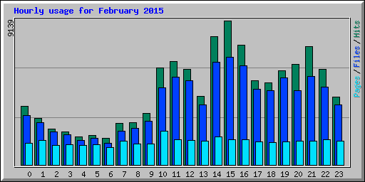 Hourly usage for February 2015