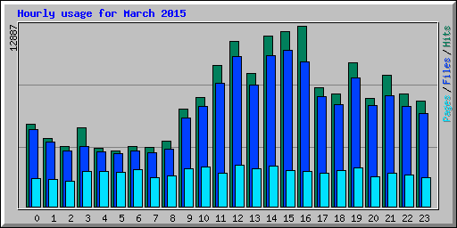 Hourly usage for March 2015