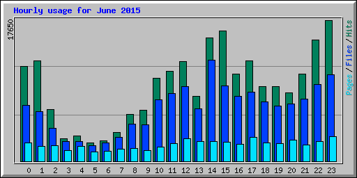 Hourly usage for June 2015