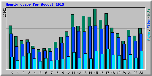 Hourly usage for August 2015