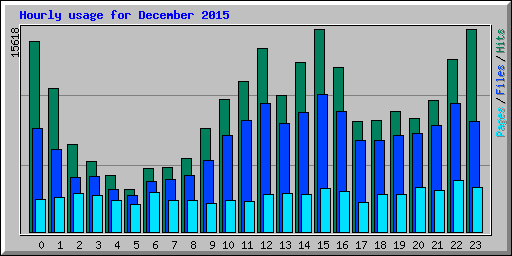 Hourly usage for December 2015