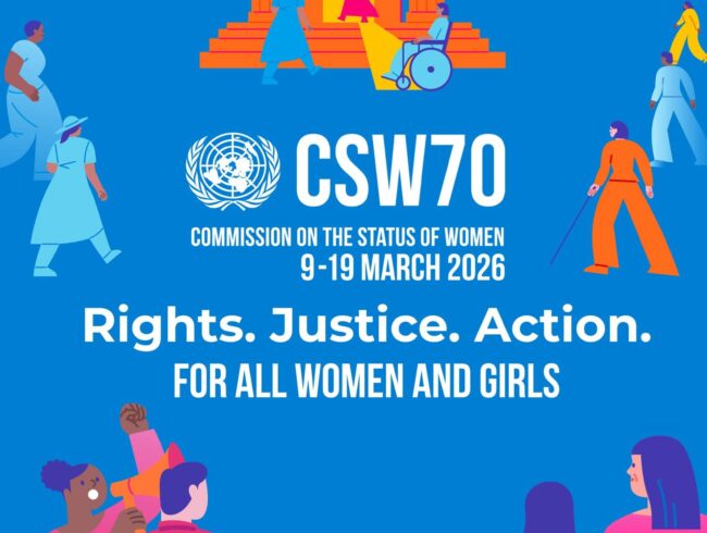 PpDM na CSW70: Direitos. Justiça. Ação. para TODAS as raparigas e mulheres